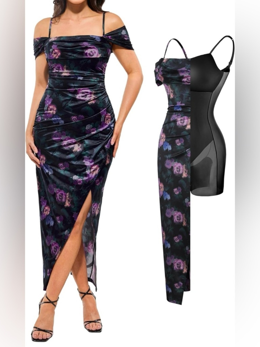 Popilush Shapewear Dress Womens Multi Wear Dresses Off The Shoulder Maxi Dress